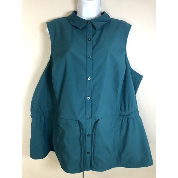 Athleta Levitate Poplin Tank Women's Size 3X Teal - Picture 1 of 15